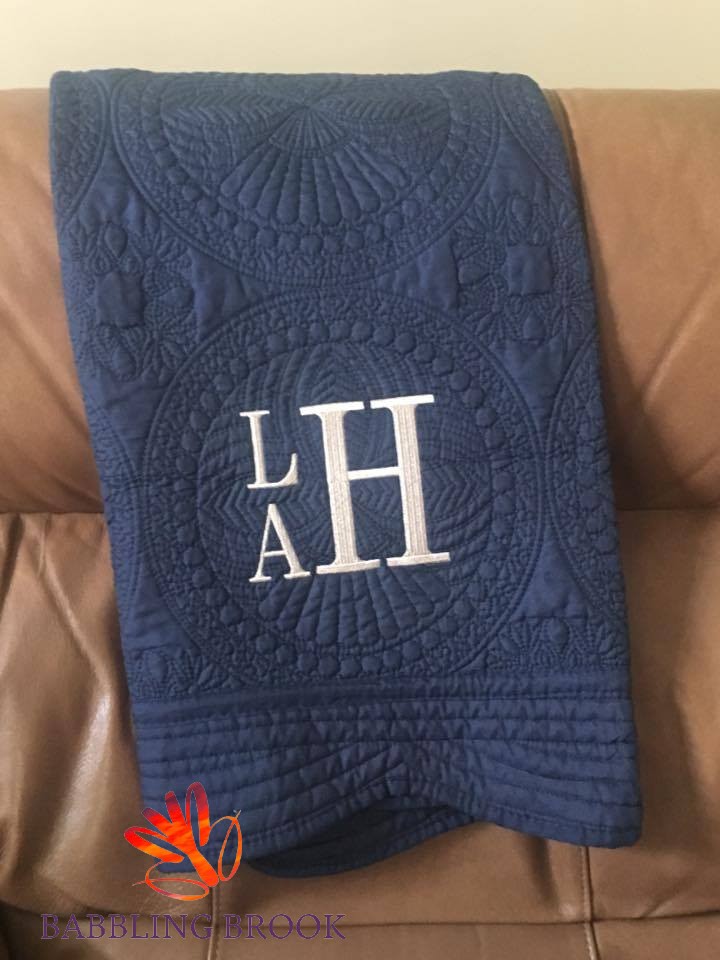 Monogrammed Baby Quilt or Lap Quilt