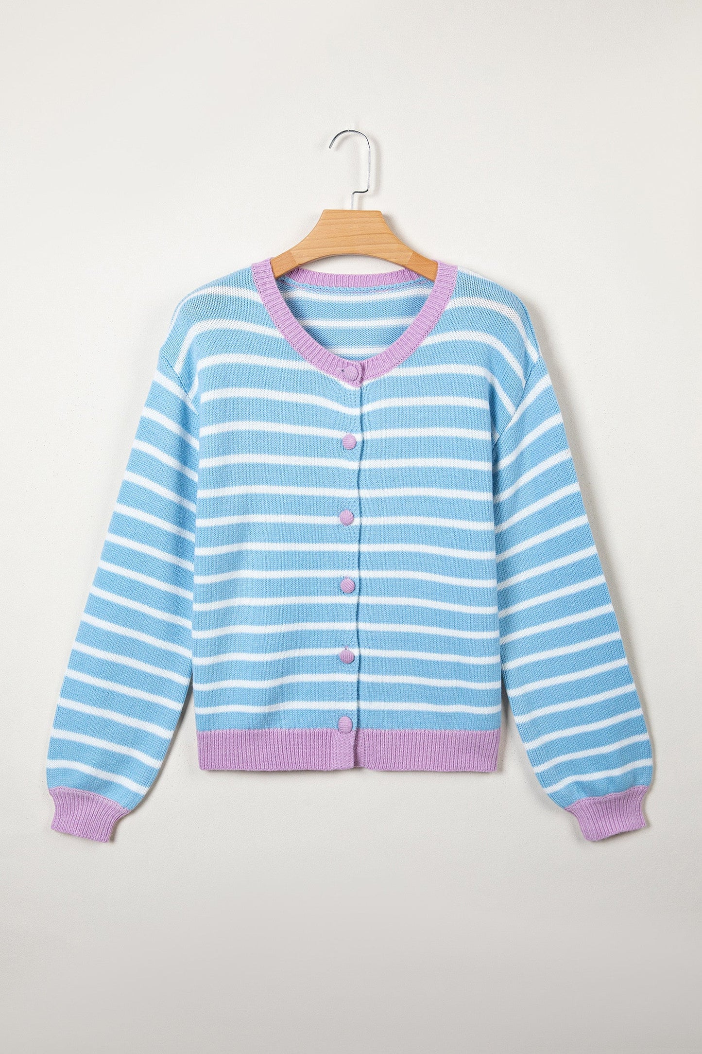 Blue Stripe Buttoned Cardigan