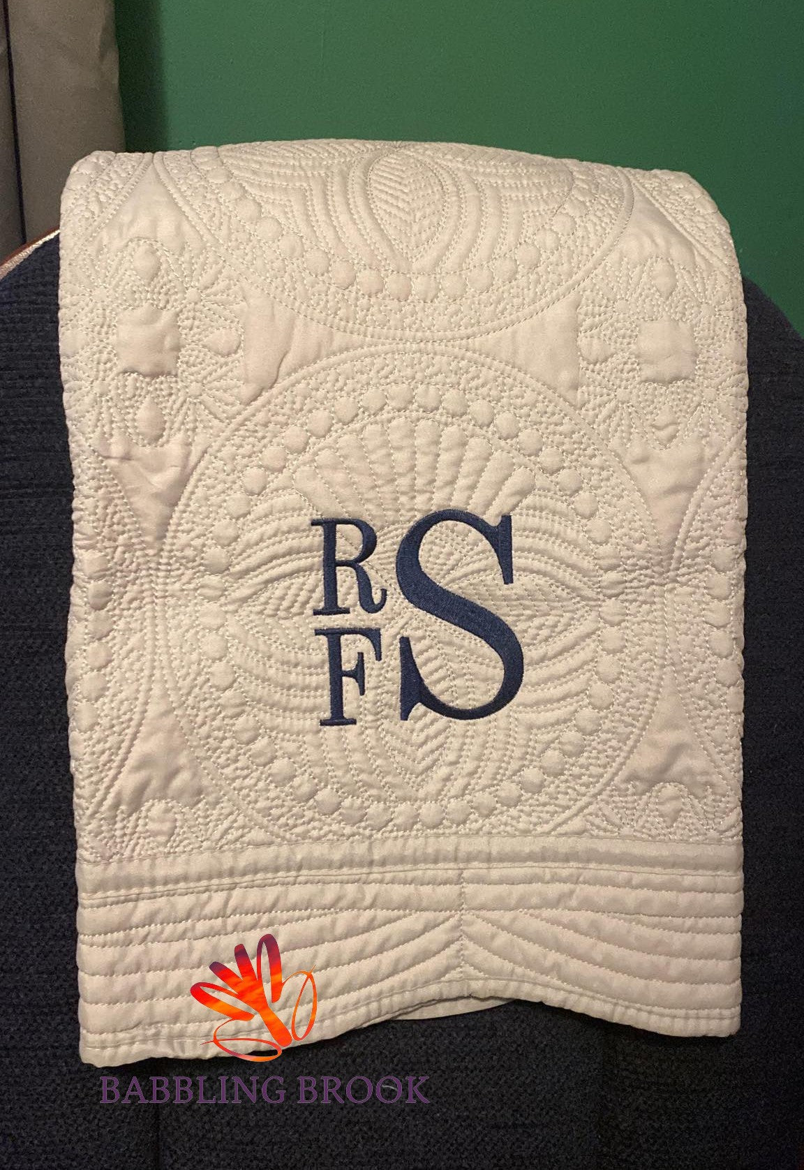 Monogrammed Baby Quilt or Lap Quilt