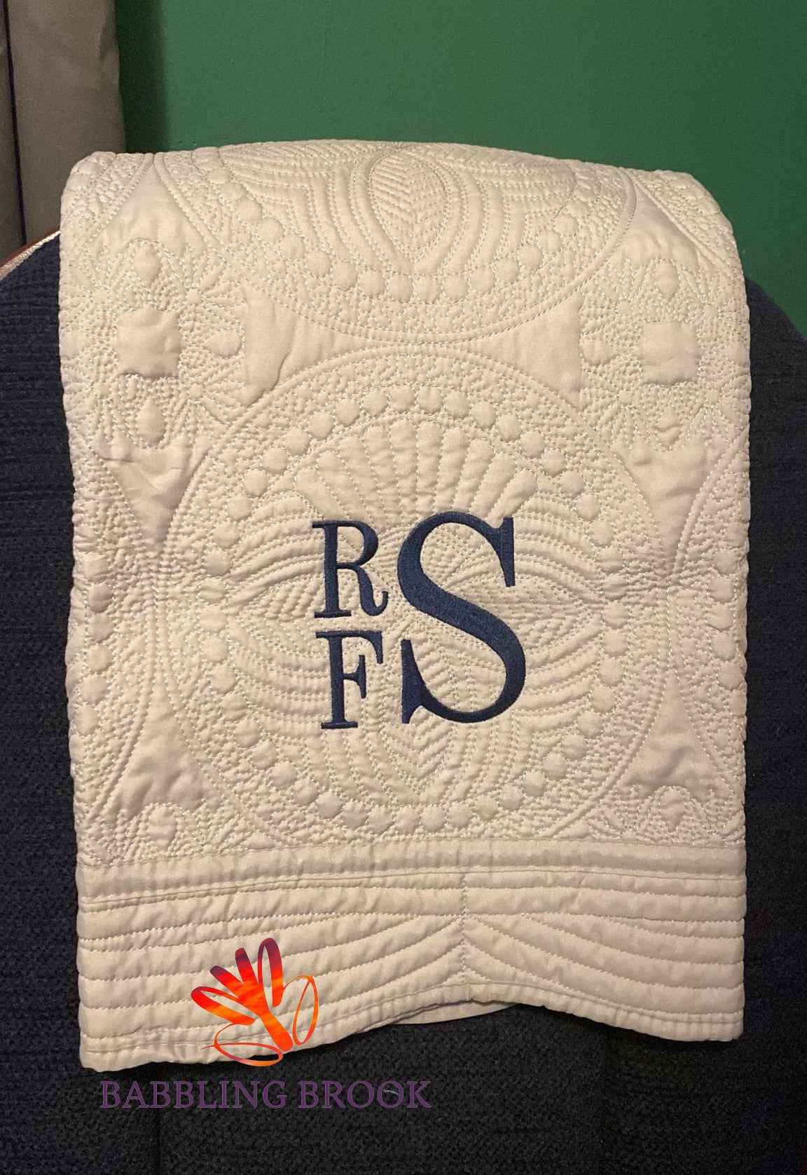 Monogrammed Baby Quilt or Lap Quilt