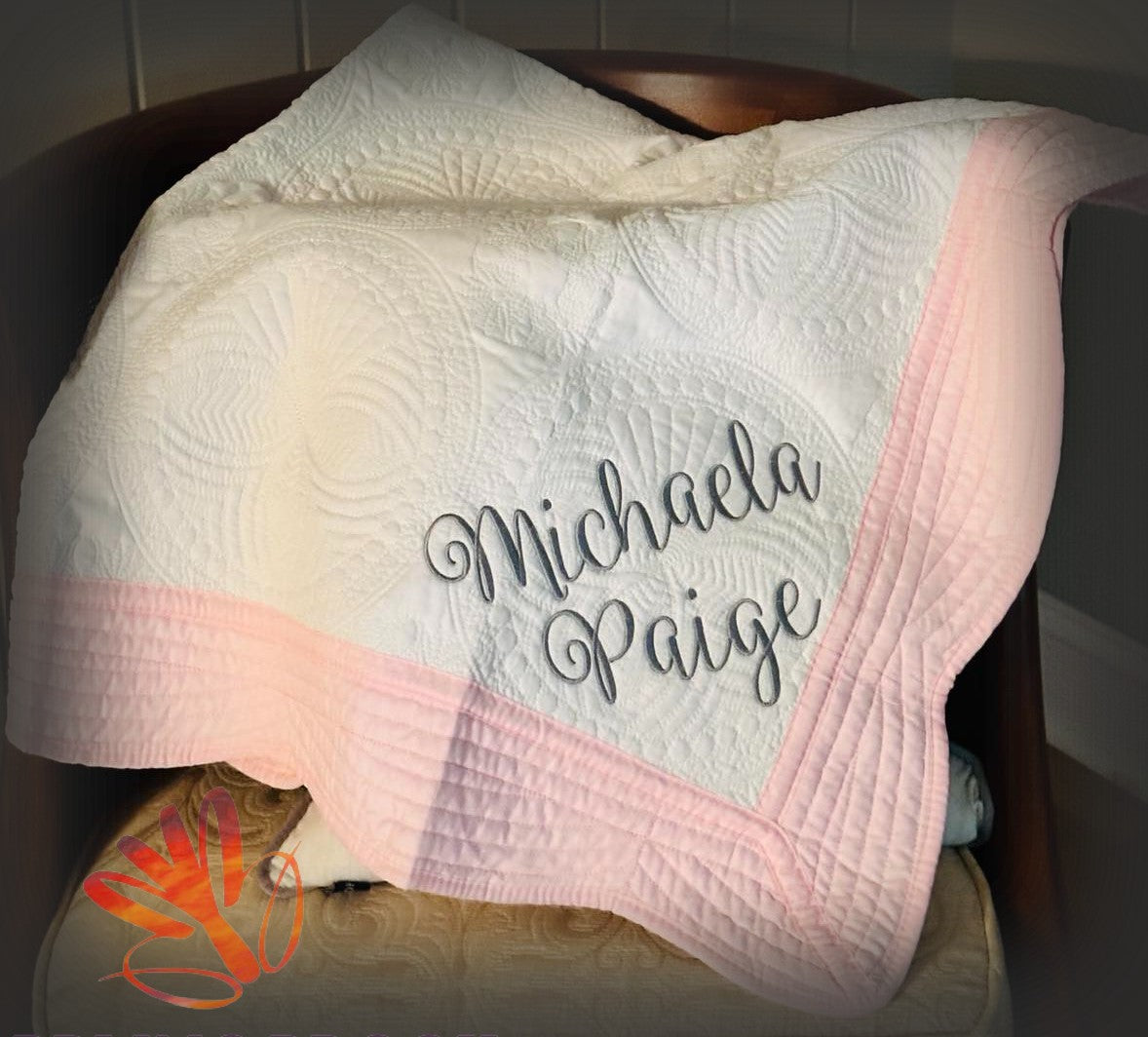 Monogrammed Baby Quilt or Lap Quilt