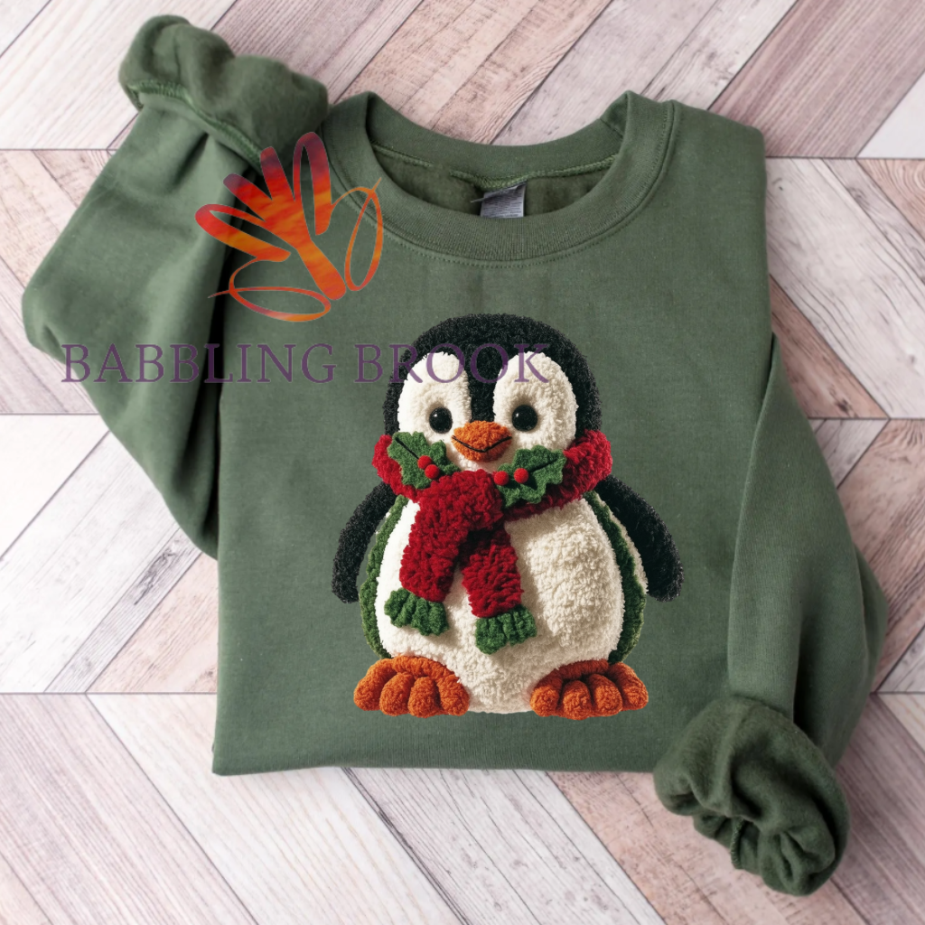 Faux Yarn Penguin Sweatshirt