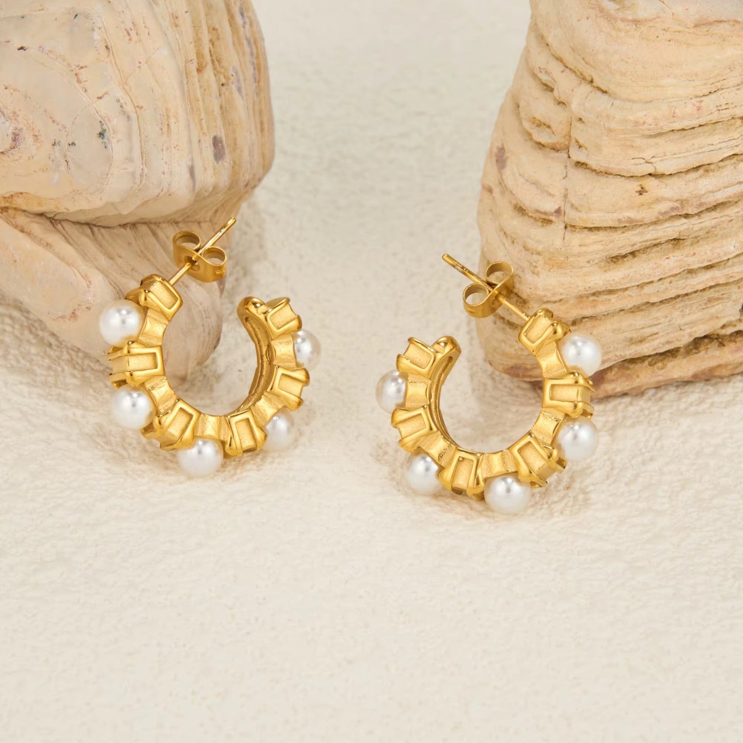 Pearl Hoop Earrings RTS