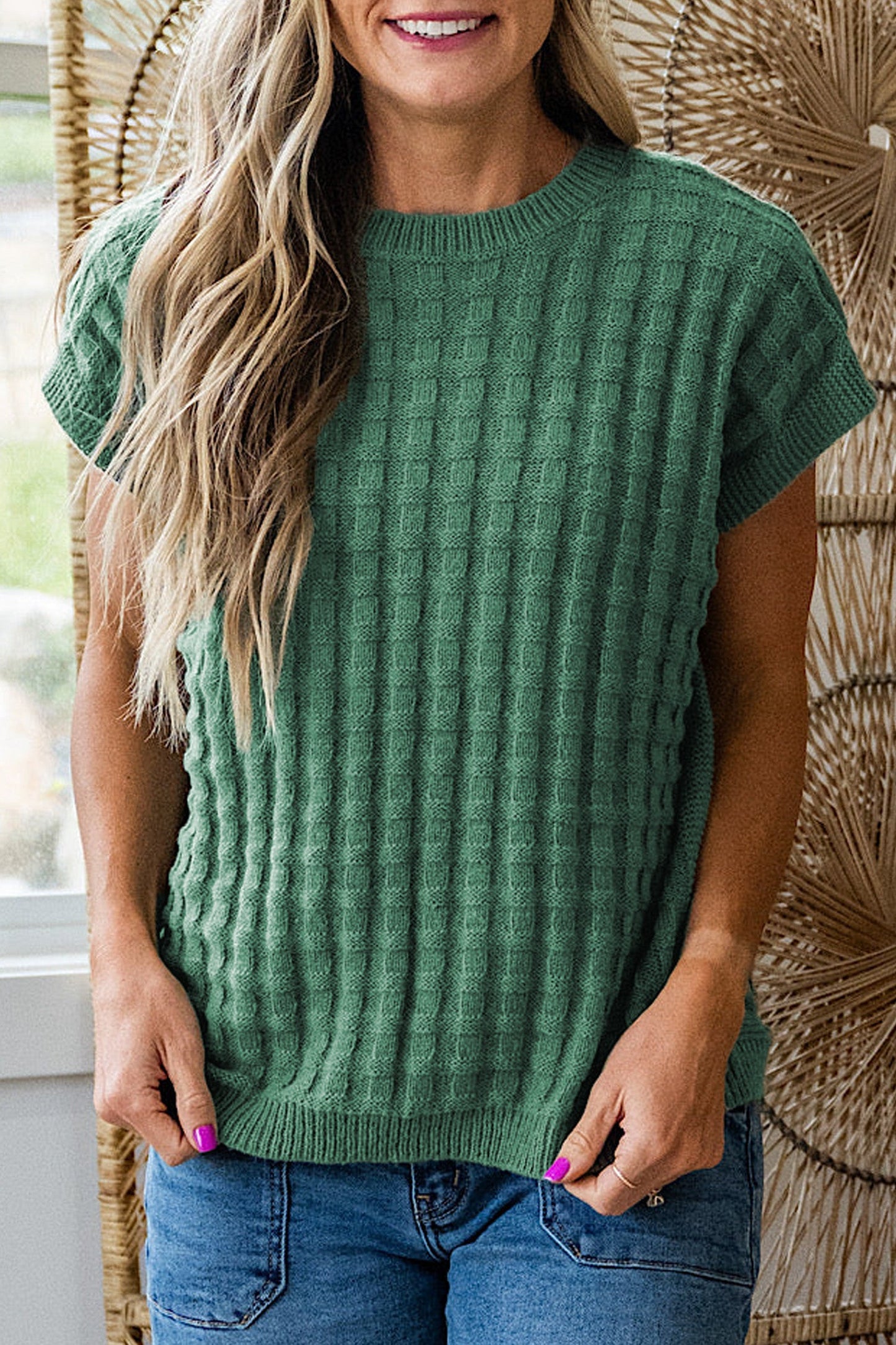 Green Textured Sweater RTS