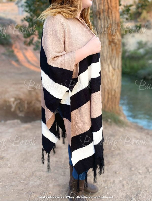 Knit Striped Kimono - One Size