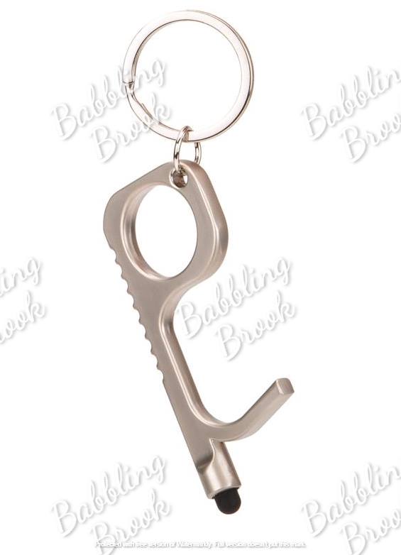 Metal Touch Free Door Opener Key Chain with Stylus - Babbling Brook