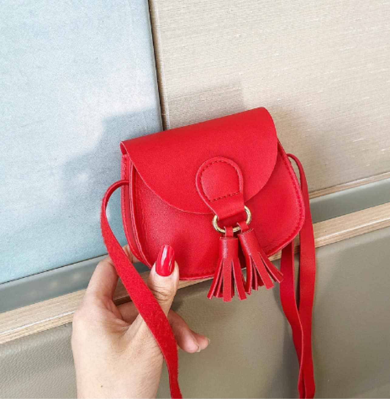 Girls Embroidered Purse - Red