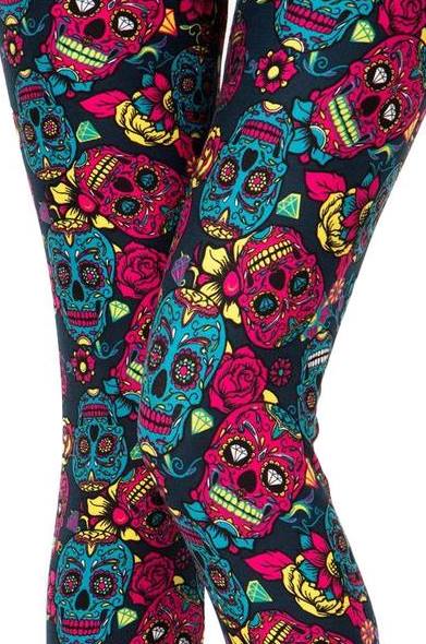 Sugar Skull Leggings- Misses - Babbling Brook
