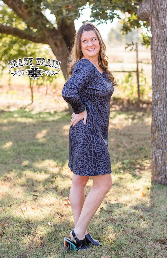 Crazy Train Outlaw Black Leopard Dress