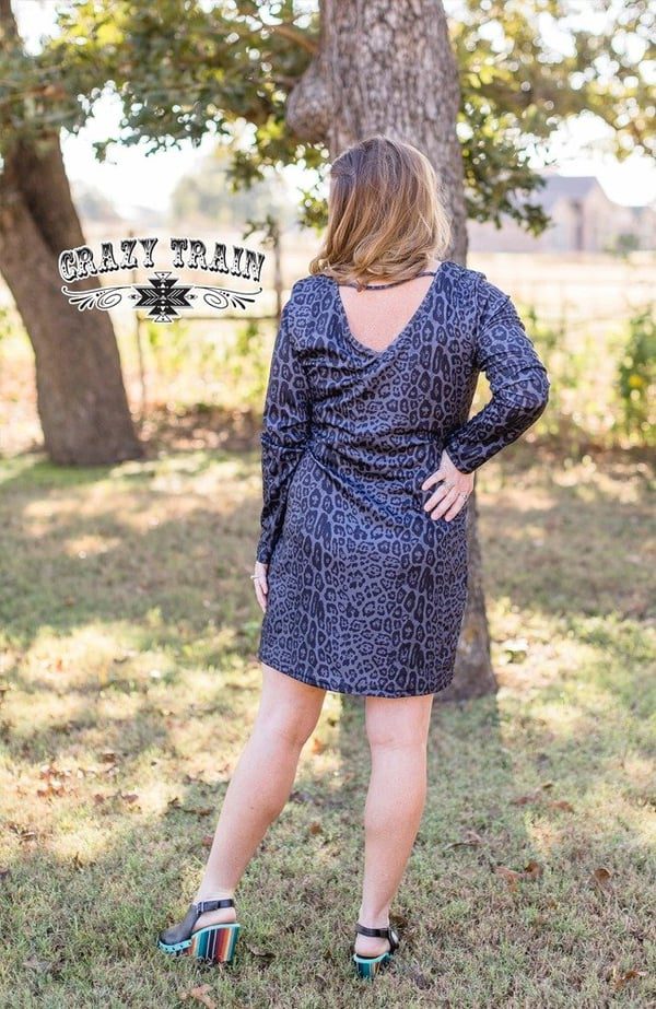 Crazy Train Outlaw Black Leopard Dress