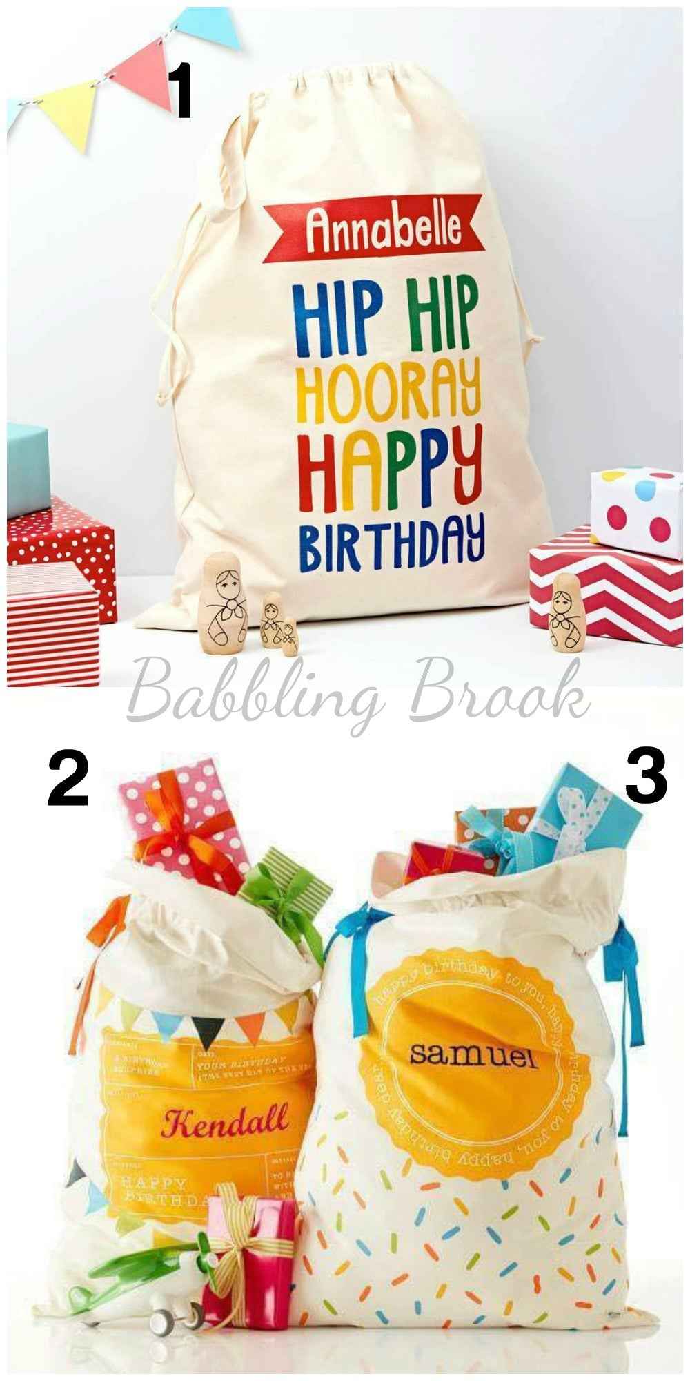 Kid's Canvas Birthday Sacks