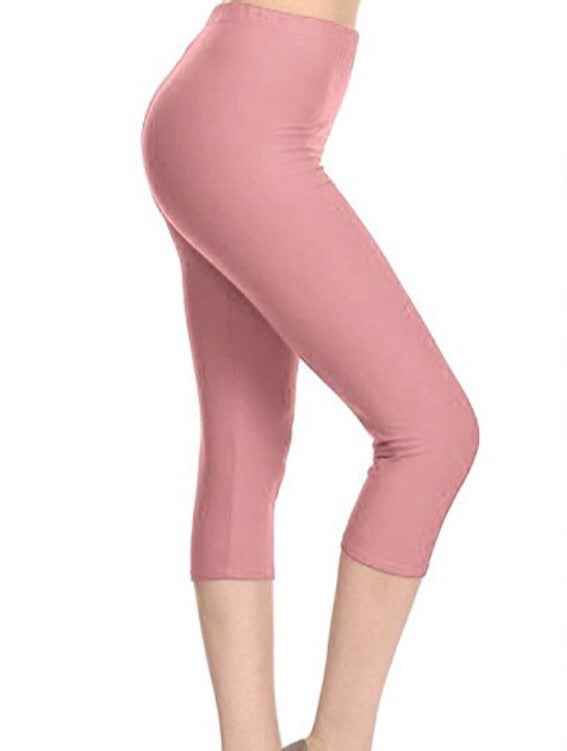 Mauve Capri Length Leggings - Plus