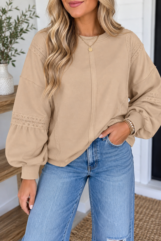 Raw Seam Casual Sweatshirt