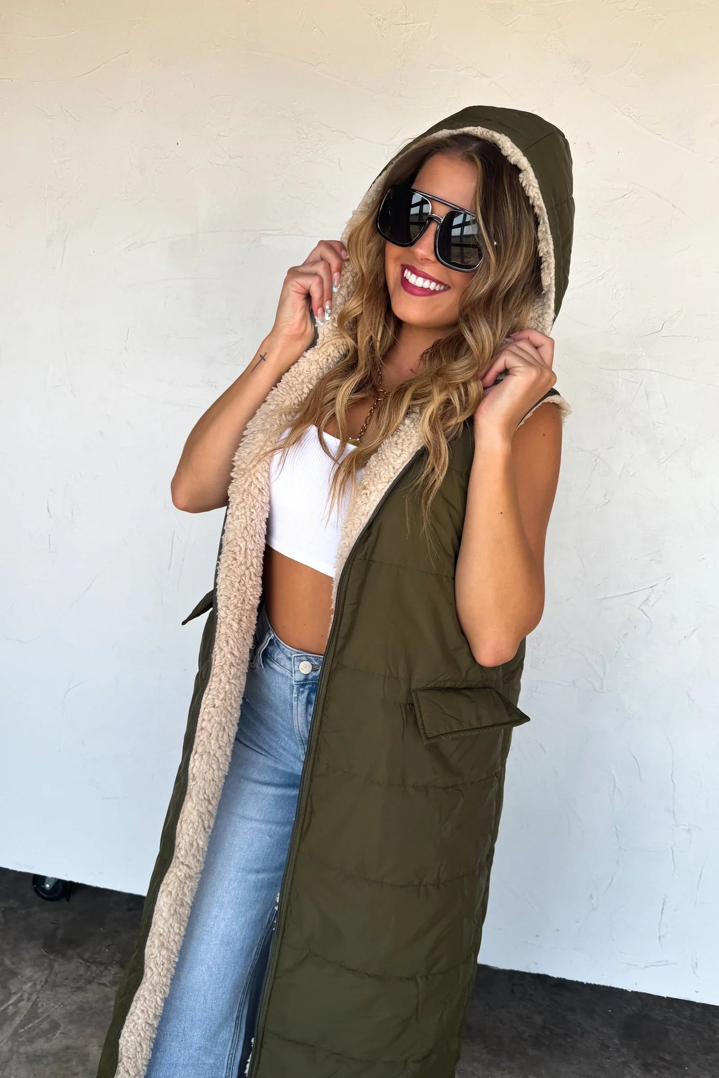 PREORDER: Reversible Sherpa Puffer Vest