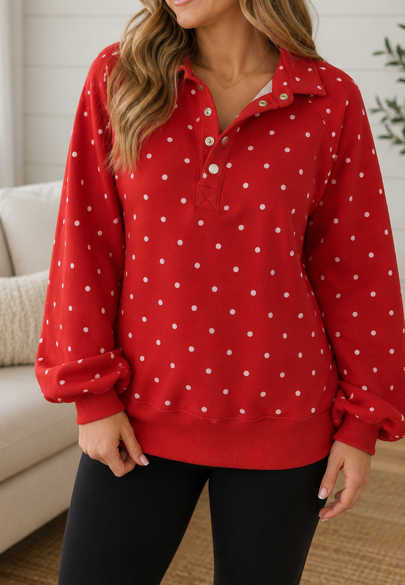Blue Polka Dot Pullover
