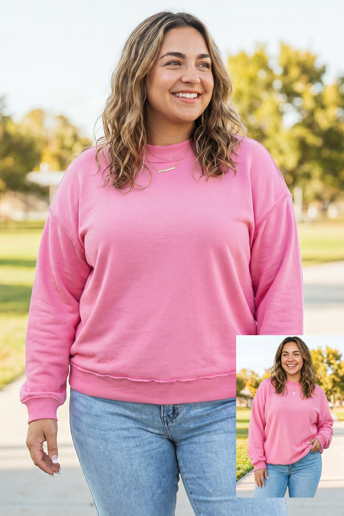 Exposed Seam Reversible Plus Sweatshirt