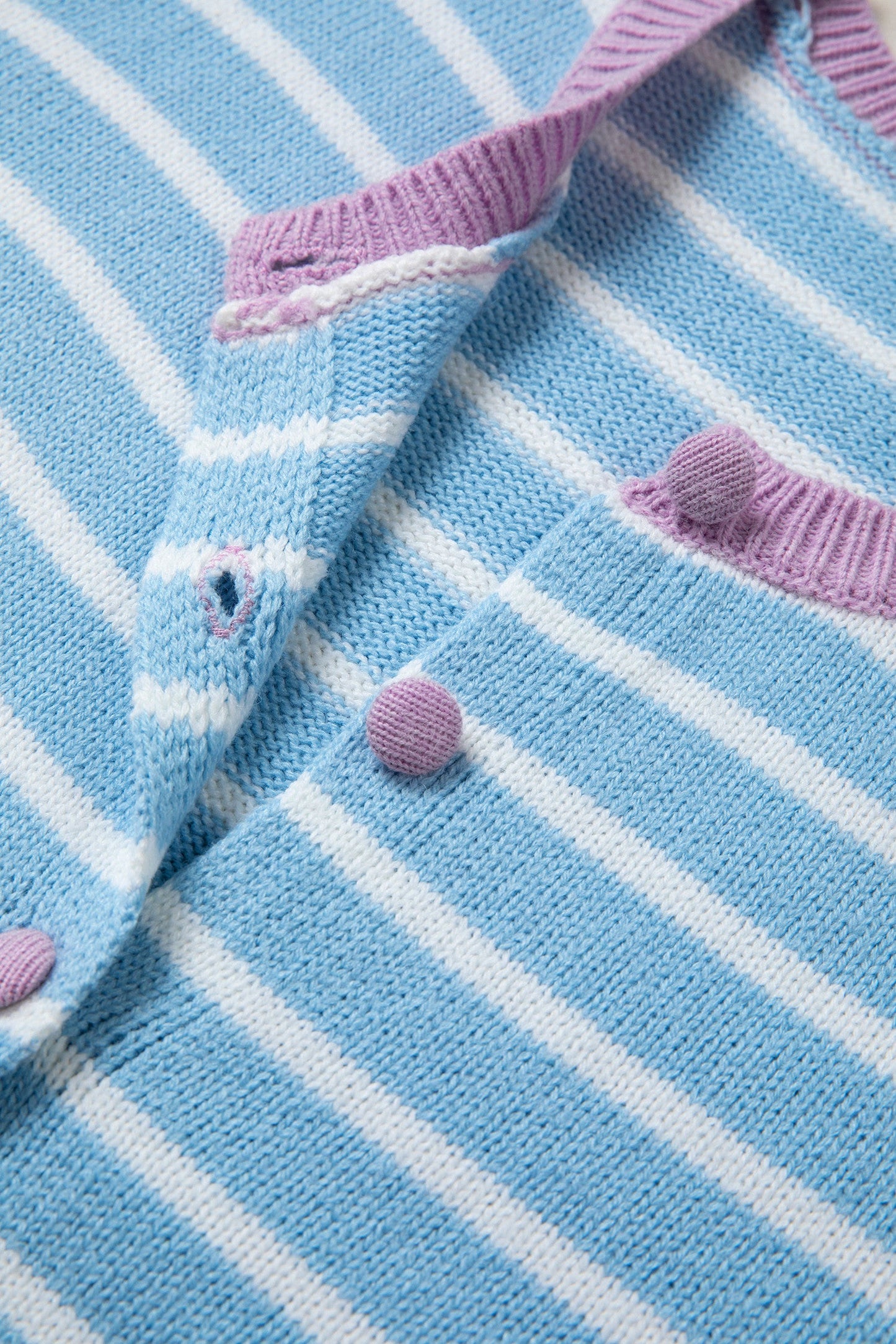 Blue Stripe Buttoned Cardigan