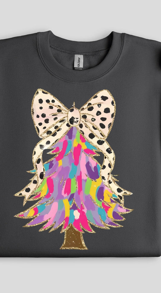 Full Size Leopard Bow Tee SWEATSHIRT.