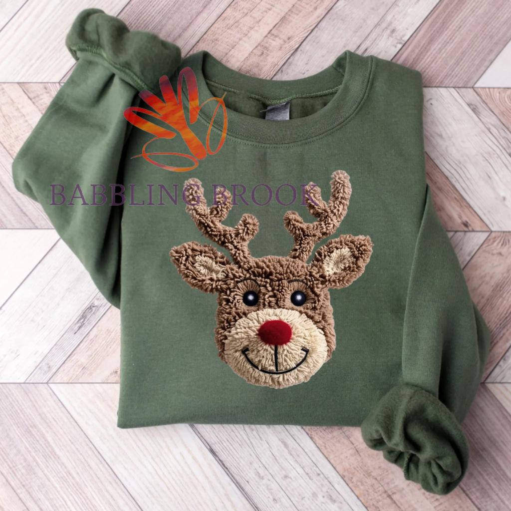 Faux Yarn Rudolph Sweatshirt