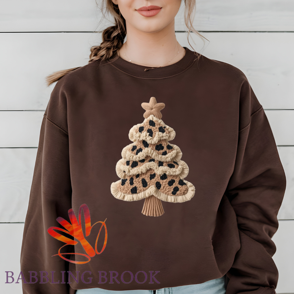 Faux Yarn Leopard Christmas Tree