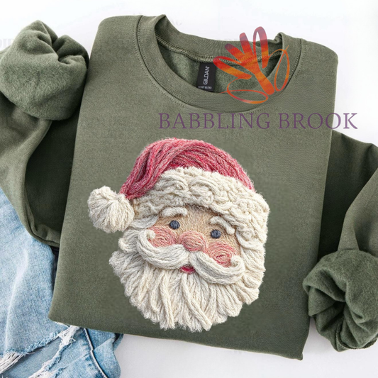 Faux Yarn Santa Sweatshirt