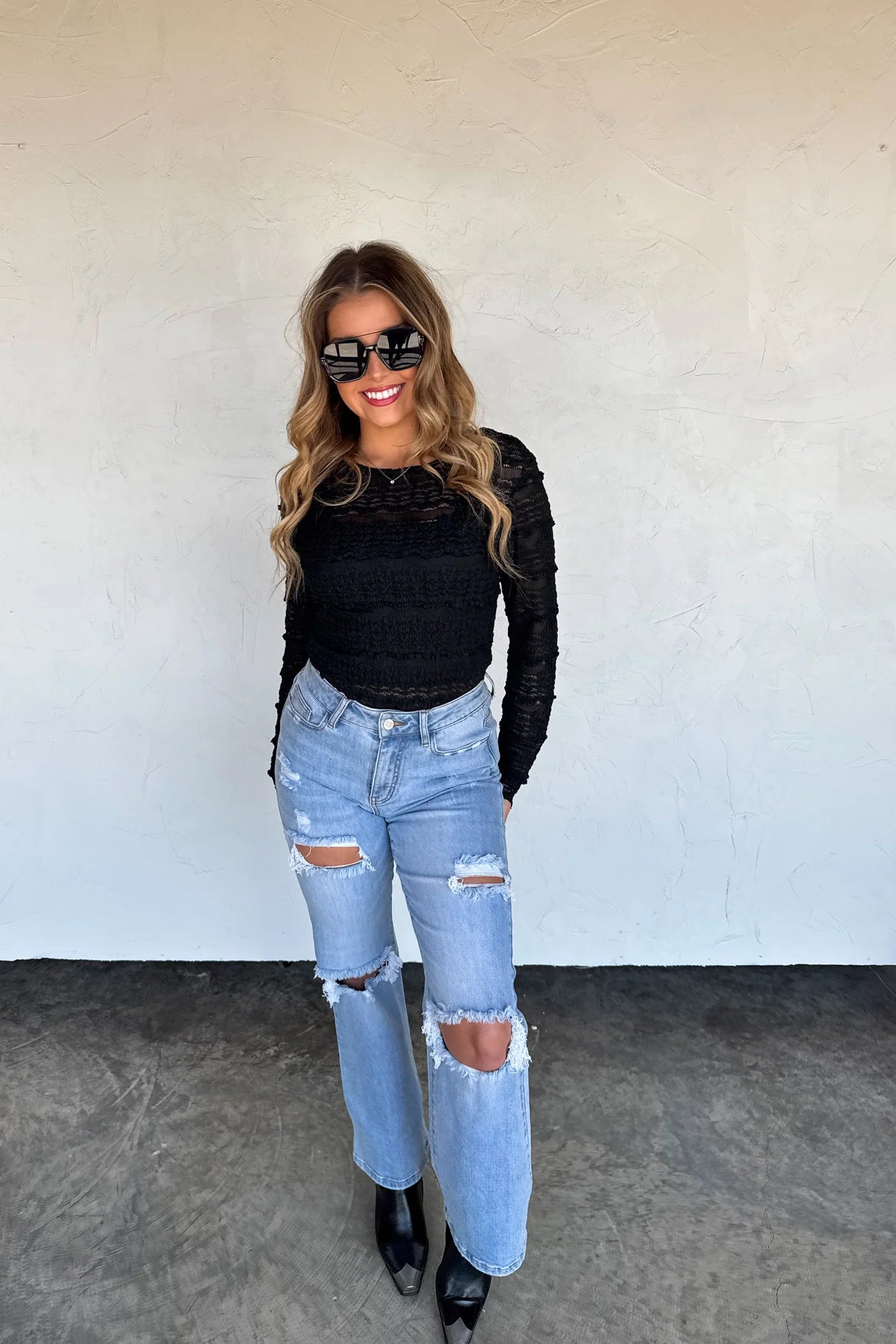 Long Sleeve Rosalie Lace Top by Blakeley
