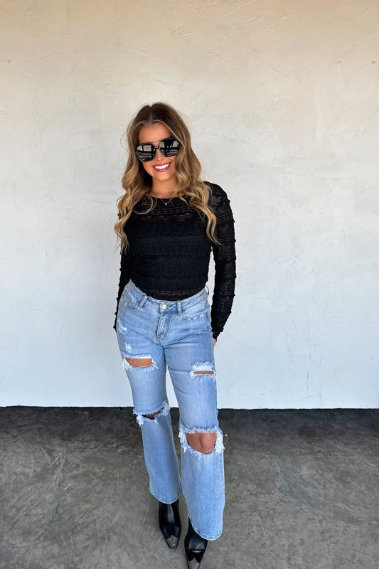 Long Sleeve Rosalie Lace Top by Blakeley