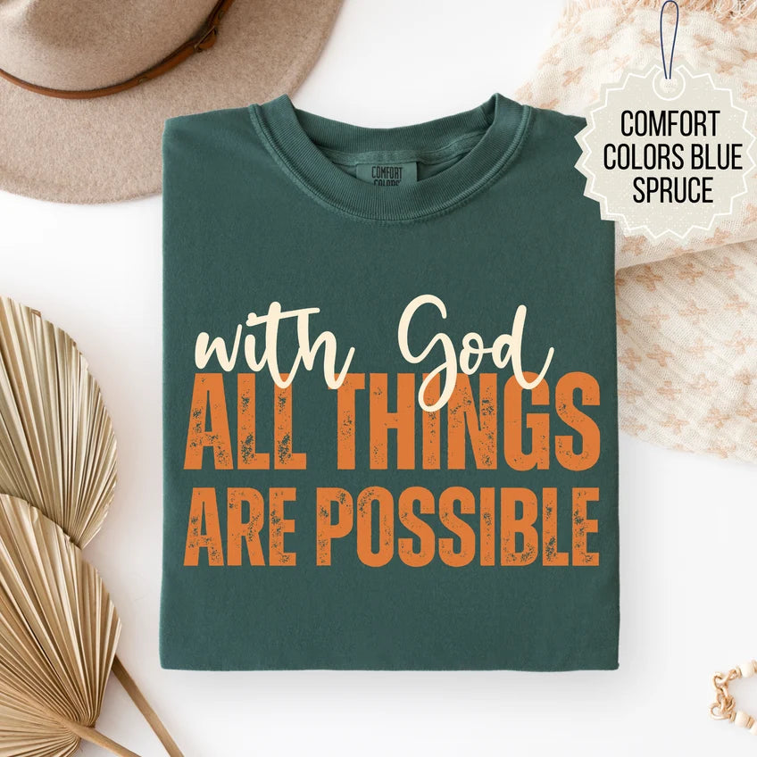 Fall Faith Bundle With God All Things Are Possible Tee.