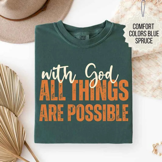 Fall Faith Bundle With God All Things Are Possible Tee.