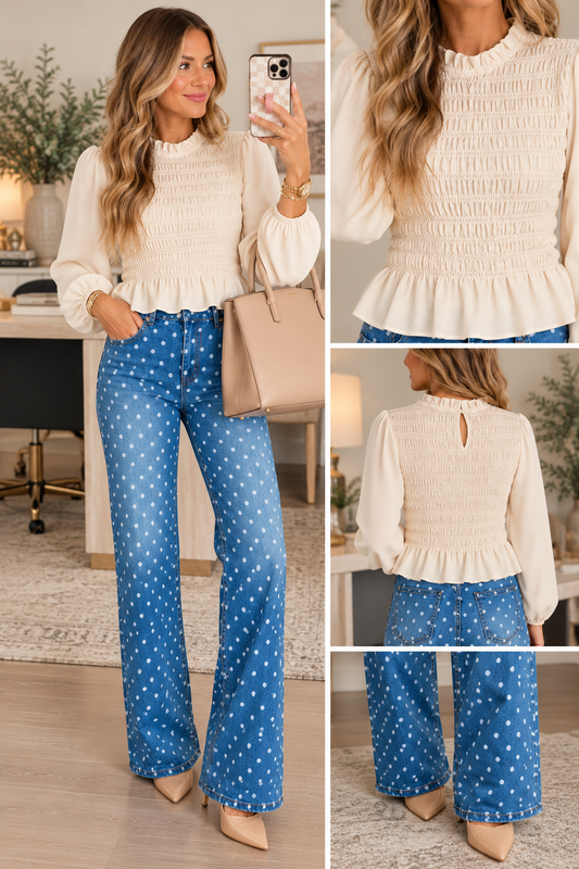 Blue Polka Dot Jeans