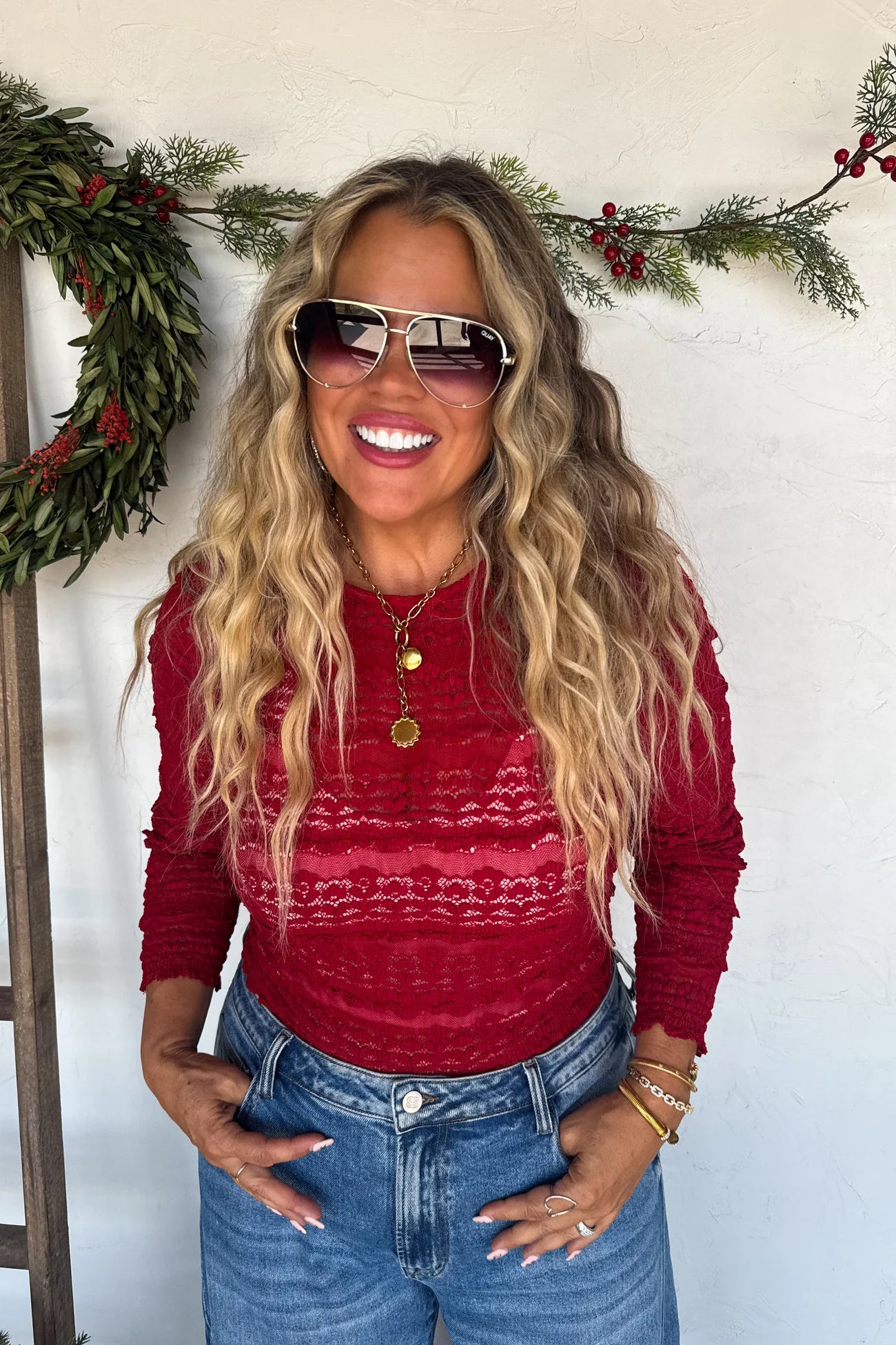 Long Sleeve Rosalie Lace Top by Blakeley