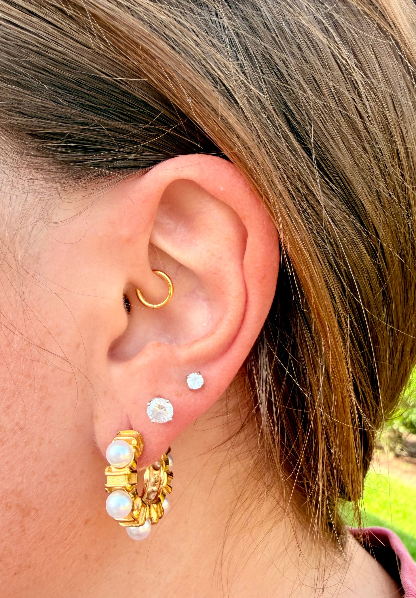 Pearl Hoop Earrings RTS