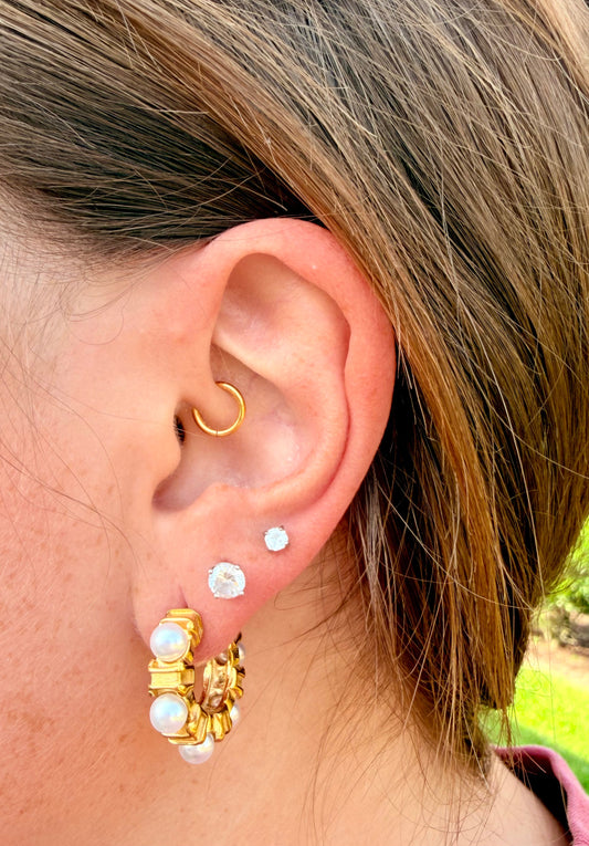 Pearl Hoop Earrings RTS
