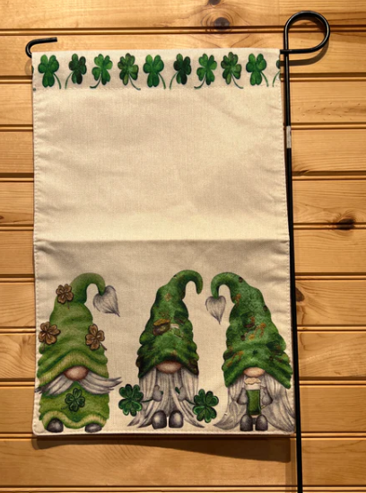 St. Patrick Gnome Garden Flag - RTS