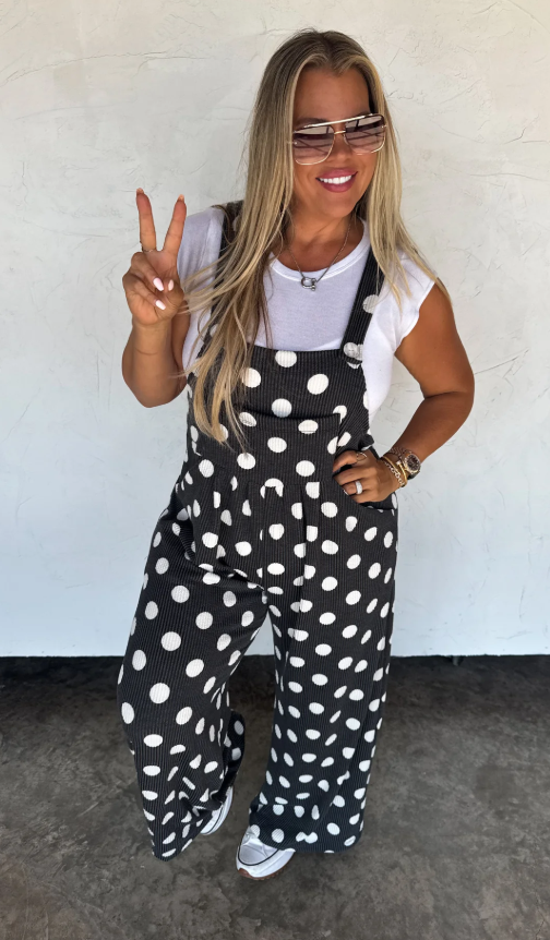 PREORDER: Polka Dot Karli Boho Overalls