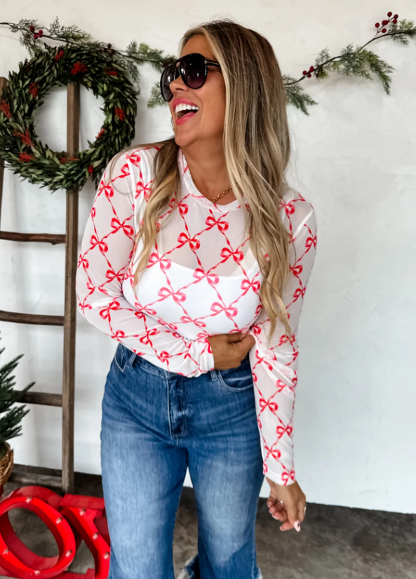 PREORDER: Christmas Dress It Up Mesh Shirt