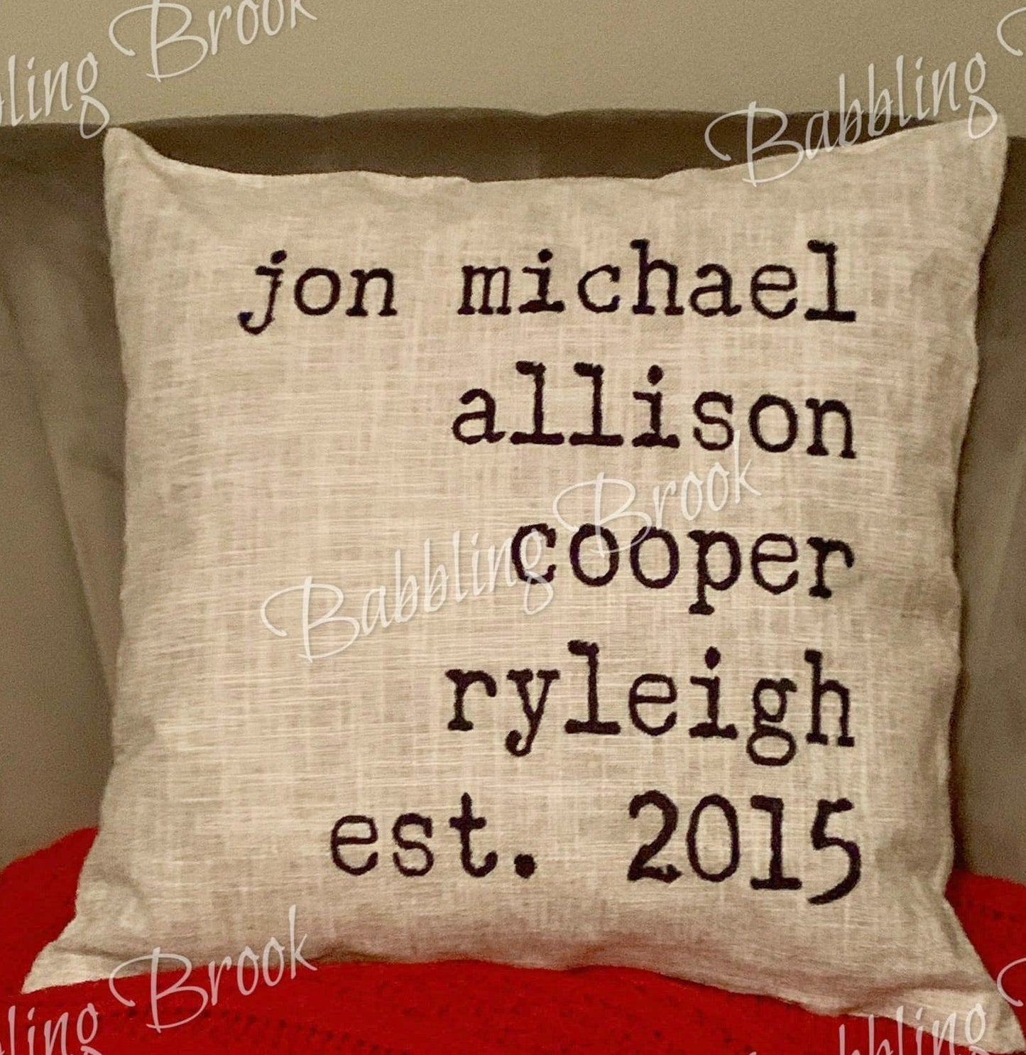 Personalized Pillow Cover - Babbling Brook