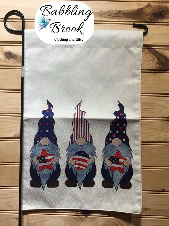 July Gnomes Garden Flag