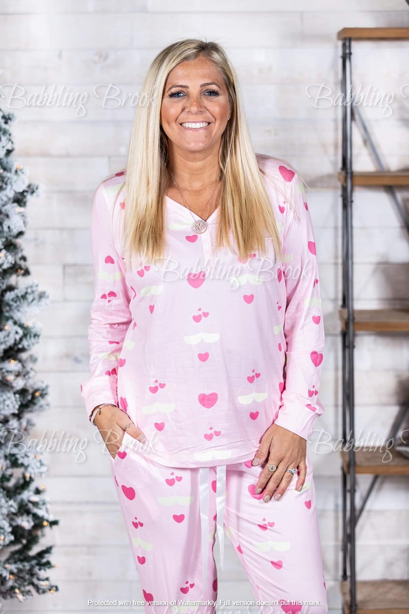 Shirley and Stone Pink Heart Pajamas – Babbling Brook