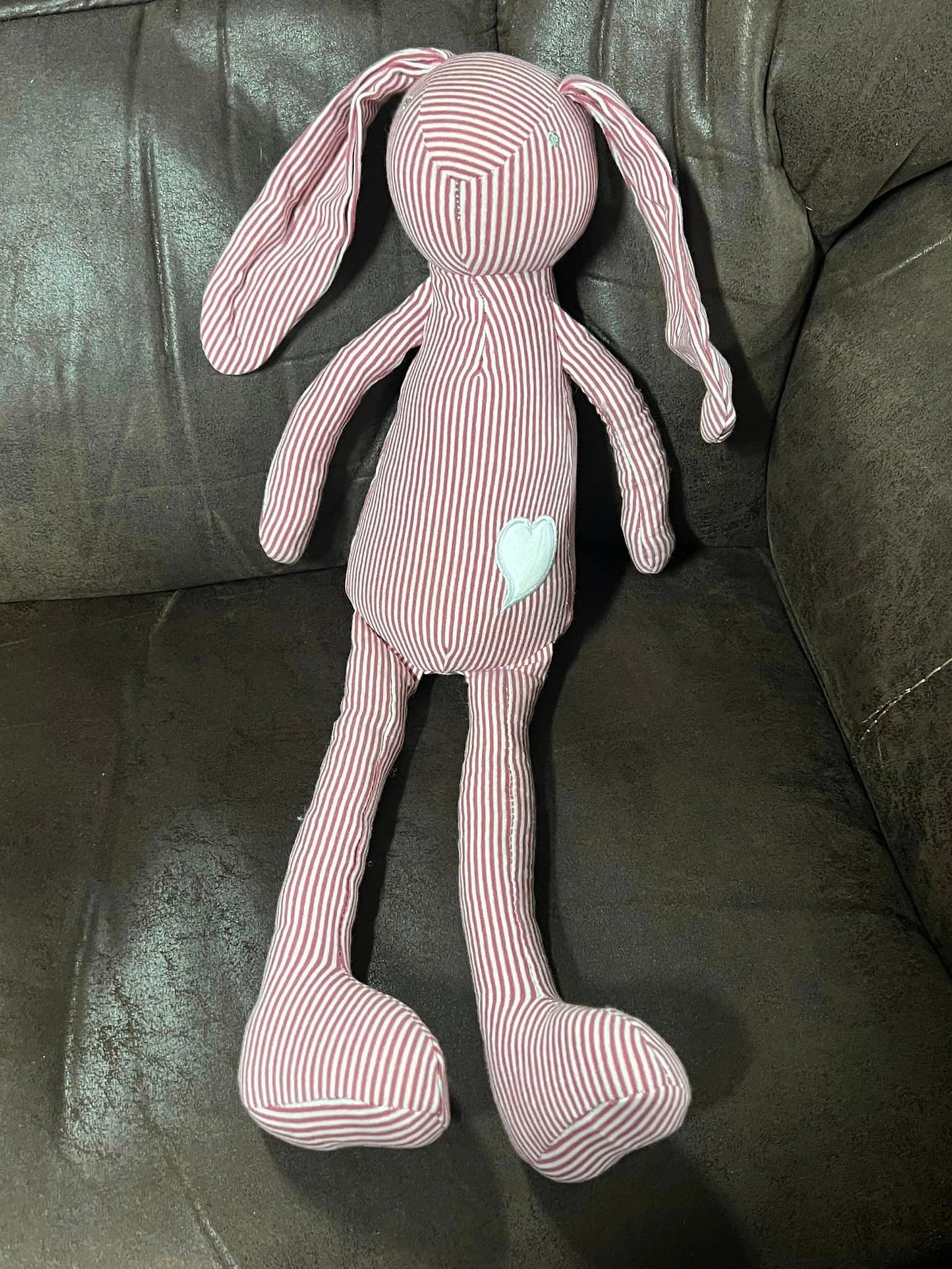 Striped Ragdoll Stuffed Bunny - Red