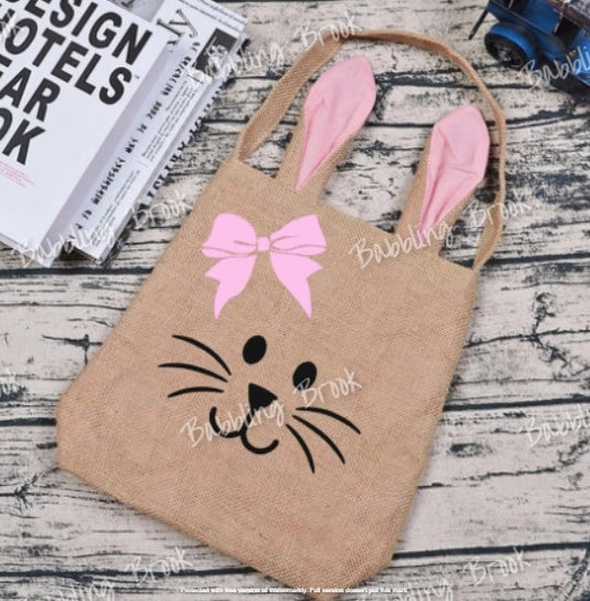 Personalized Burlap Easter Bunny Totes