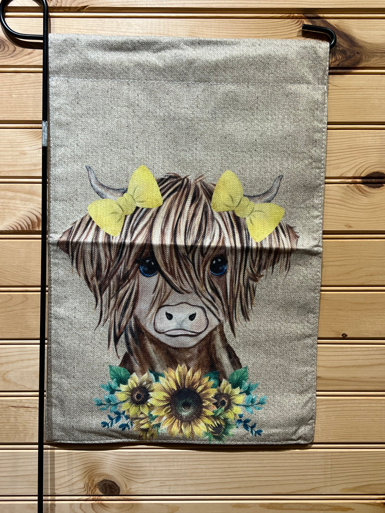 Heifer Cow with Bows Garden Flag