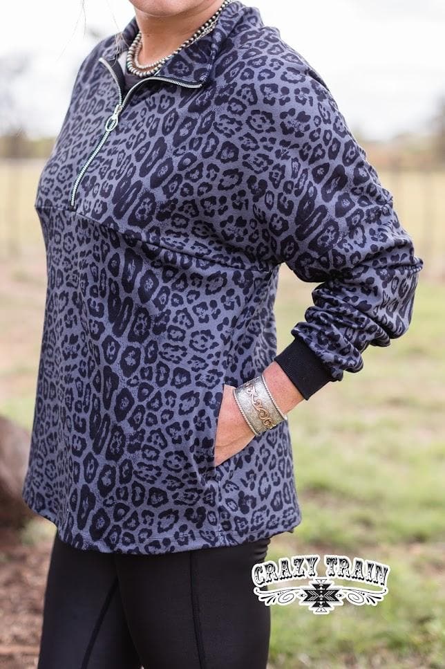 crazy train black leopard zipper zip up pockets trendy winter plus misses women 