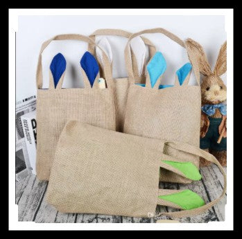 Burlap Easter Bunny Totes - Babbling Brook