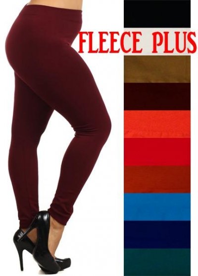 Plus Size Solid Fleece Leggings - Babbling Brook