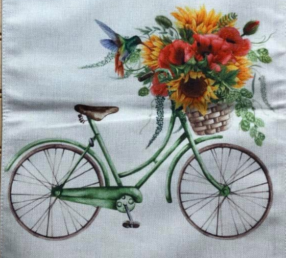 Bicycle with Hummingbird Garden Flag