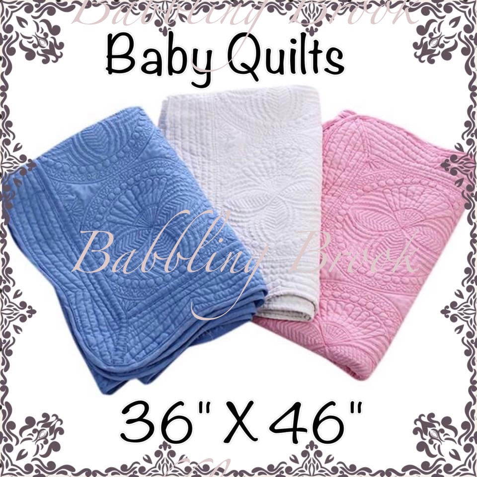 Monogrammed Baby Quilt or Lap Quilt - Babbling Brook
