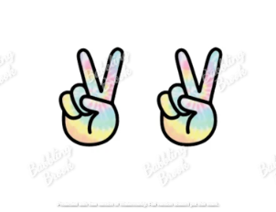 Tie Dye Peace Sign Studs - Babbling Brook