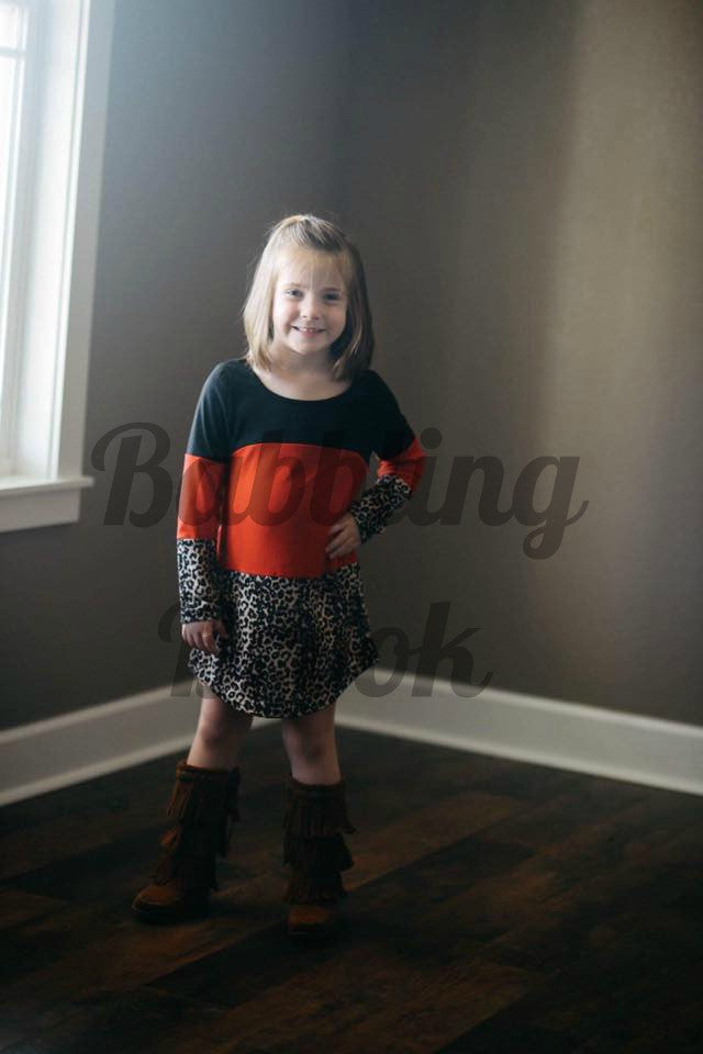 Child's Red Leopard Lace Back Top - Babbling Brook